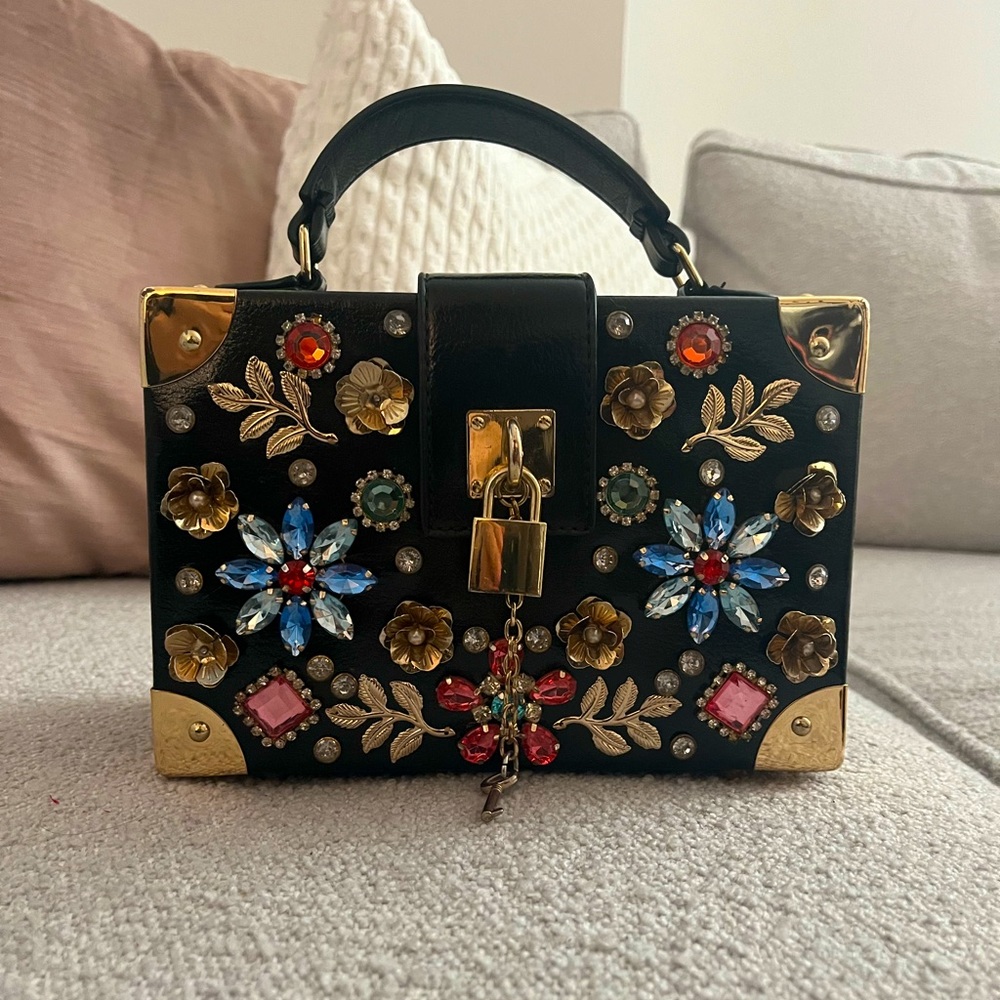 Aldo Black Treasure Chest Handbag